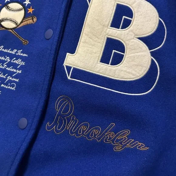 NEW BROOKLYN VARSITY JACKET - Royal Blue | NWT Sz S - Picture 6 of 6